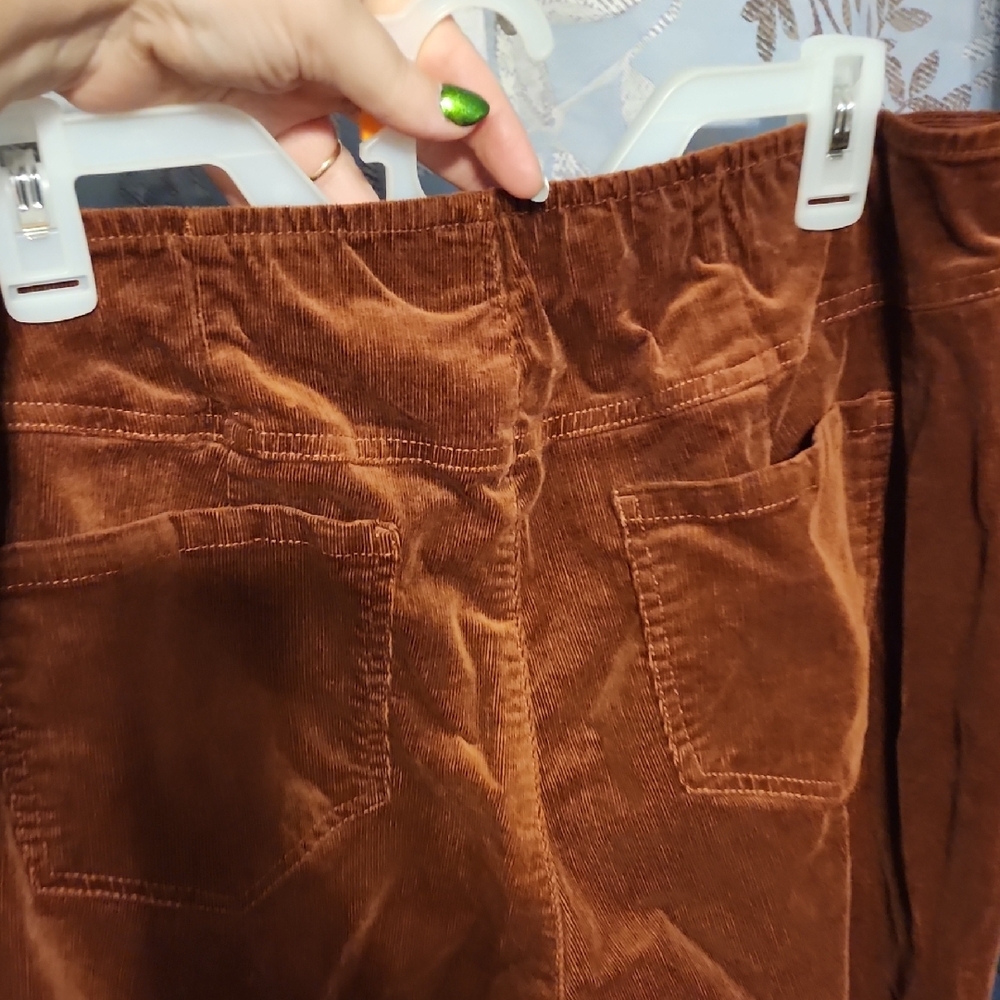 Cato Brown Velvet Pinwale Pants 16W - Picture 4 of 5
